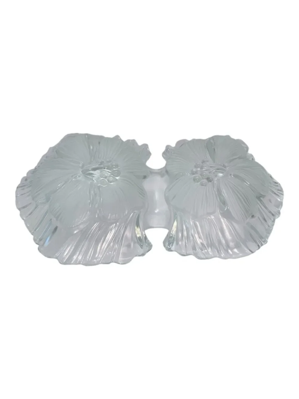 Mikasa Hibiscus Frost Divided Serving Tray Platter 13 Inch Frosted Glass Germany